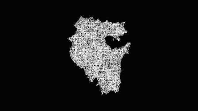 Sketch Bashkortostan outline map animation - smooth progressive reveal