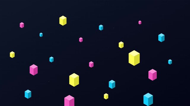isometric city grid vibrant tech motion background