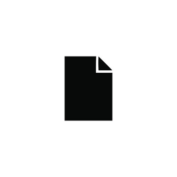 Solid black document with a simple folded corner, isolated on a white background, for use in, digital applications and, web interfaces