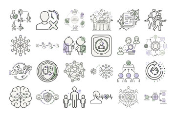 Obraz premium Business Illustration Set depicting various concepts or Business Icons set.