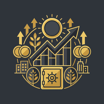 Conceptual Financial Growth And Investment Success In A Modern Business Setting