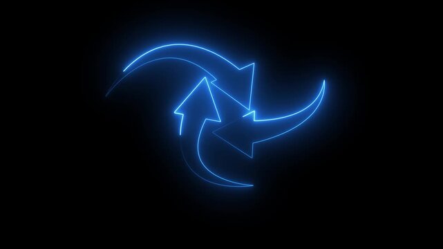 Logistica,mondo,pianeta, business trasporti. 3 arrow circle animation. 4k video animation on black background.