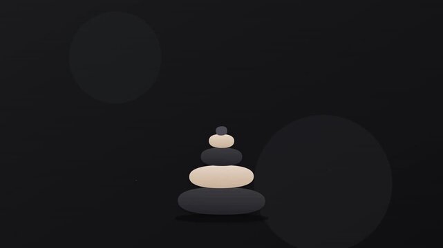 Minimalist Zen Stone Balance Abstract Vector Graphic