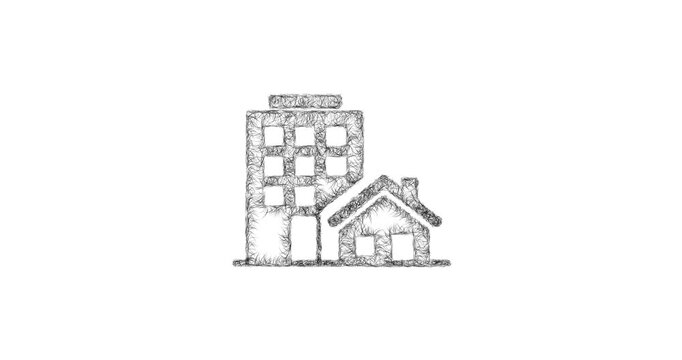 Sketch real estate icon animation - smooth progressive reveal