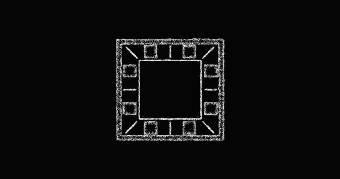 Sketch monopoly style board icon animation - smooth progressive reveal