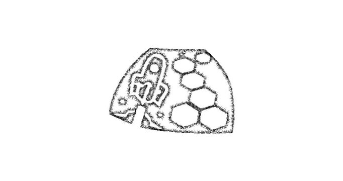 Sketch sci fi board icon animation - smooth progressive reveal