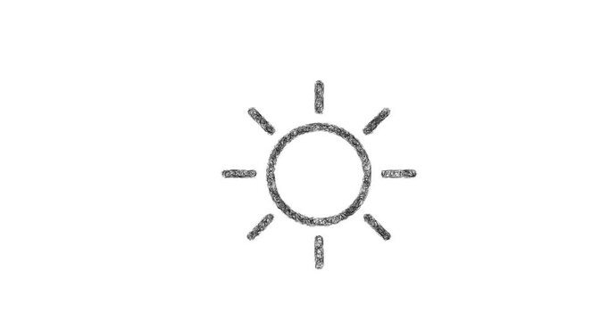 Sketch sun outline icon animation - smooth progressive reveal