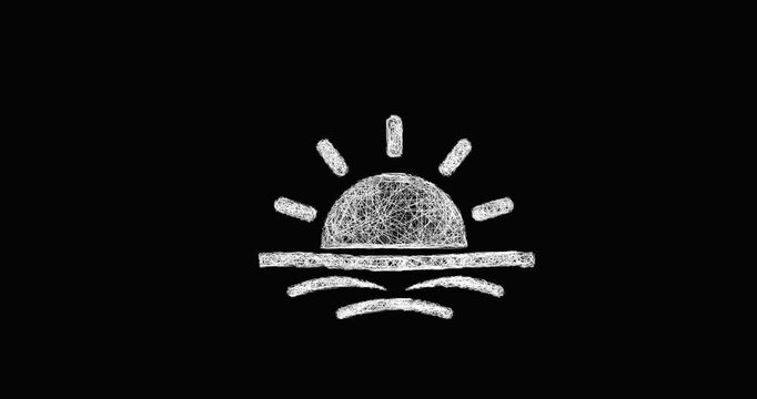 Sketch sunrise icon animation - smooth progressive reveal