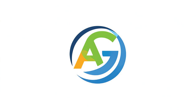 Colorful AG logo design element.