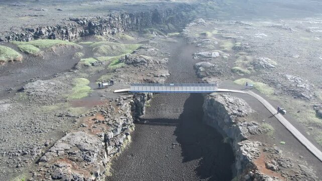 Stunning aerial footage of the Bridge Between Continents, spanning the Mid Atlantic Ridge where the North American and Eurasian tectonic plates meet