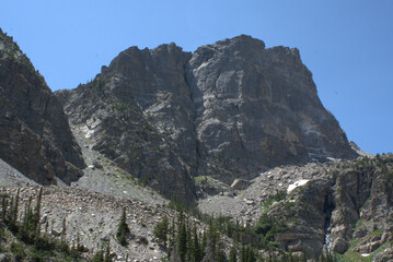 Dramatic Rocky Mountain Cliff and Peak Rising Above Treeline in Colorado © Robert