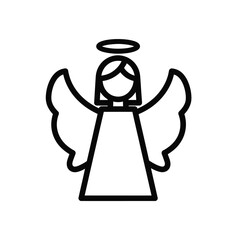 Naklejka premium Minimalist line art illustration of a divine angel with halo