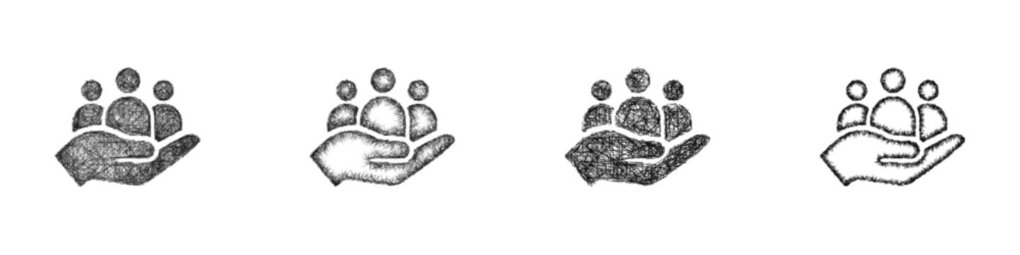 Sketch black and white microfinance institution logo design set