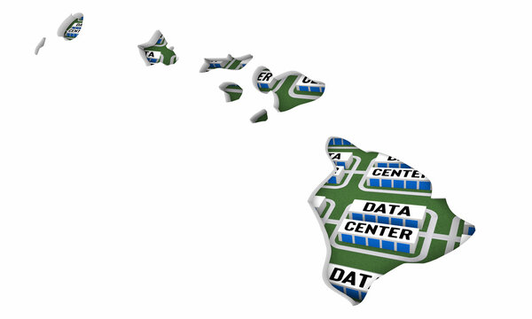 Hawaii HI Map Data Centers Building Development State Law Ban Regulation 3d Illustration