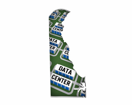 Delaware DE Map Data Centers Building Development State Law Ban Regulation 3d Illustration
