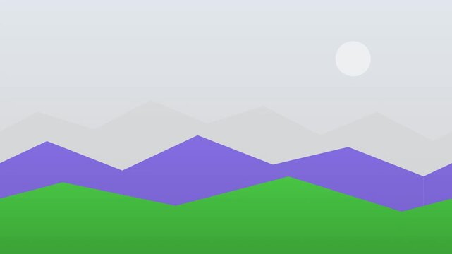 mountain range minimalist flat vector landscape animation