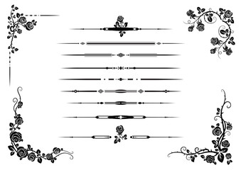 Naklejka premium Dividers, borders and corners for design