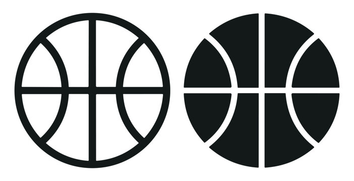 Set of simple black line icons representing office and digital workspace with computer, desk, keyboard, mouse, tablet, coffee cup, and stationery on transparent background