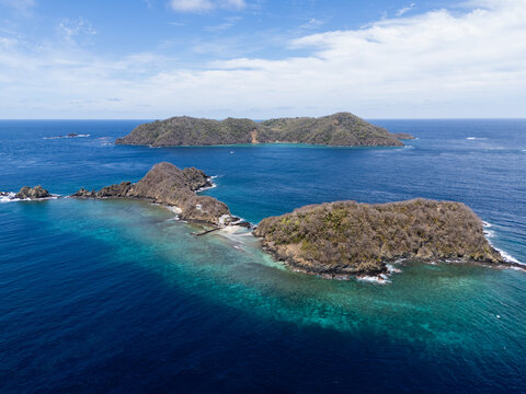 Aerial View of Two Rocky Islands in Caribbean Sea Tobago