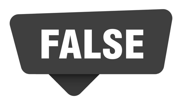 false black sign isolated on transpatent background. false sticker