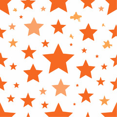 Fototapeta premium Seamless Pattern of Orange Stars on White Background