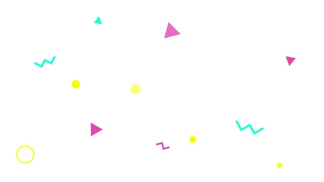 playful memphis style colorful shapes abstract animation