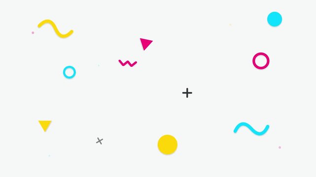 Playful Memphis Style Pop Art Pattern Background Loop