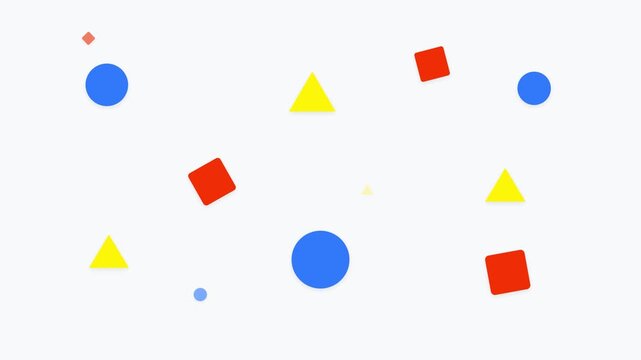 playful primary color shape vector motion pattern