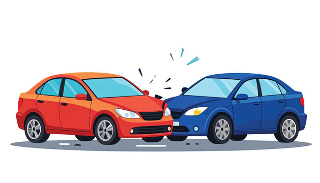 Cars crash accident collision damage.