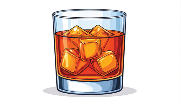 Brown liquor in a glass.