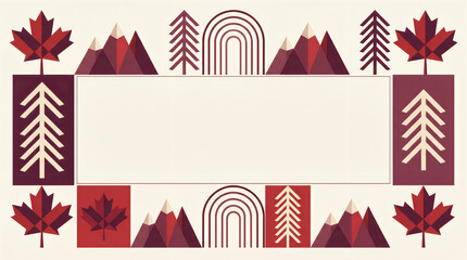 Fototapeta premium Canadian wilderness border design