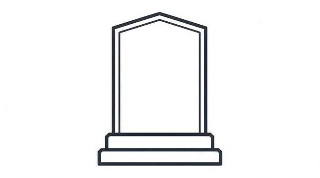 Sophisticated and Sparse Tombstone Linear Icon on Transparent Background