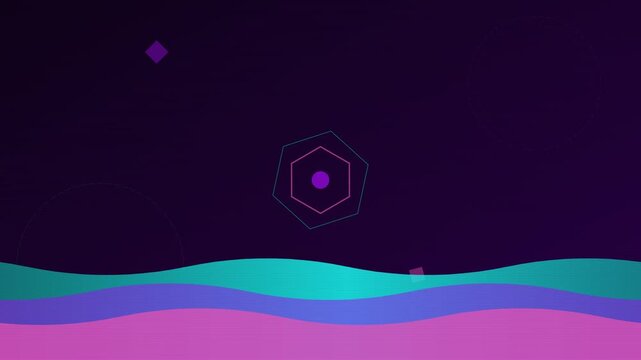 retro futuristic duotone wave vector loop background
