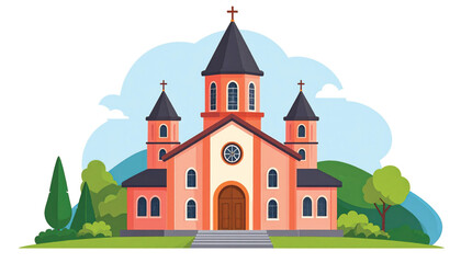 Naklejka premium Large Christian Church Building Architecture.