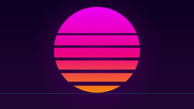 Retro Futuristic Synthwave Sun Gradient Motion Design Loop