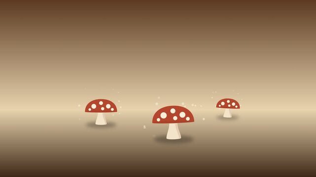 Forest Mushrooms Sprouting Organic Nature Vibe Animation