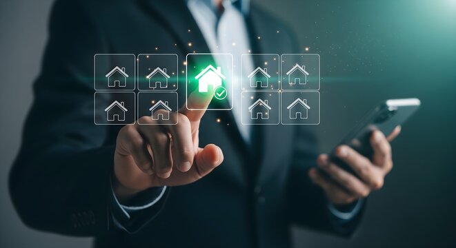 Business Professional Selecting Approved House Icon