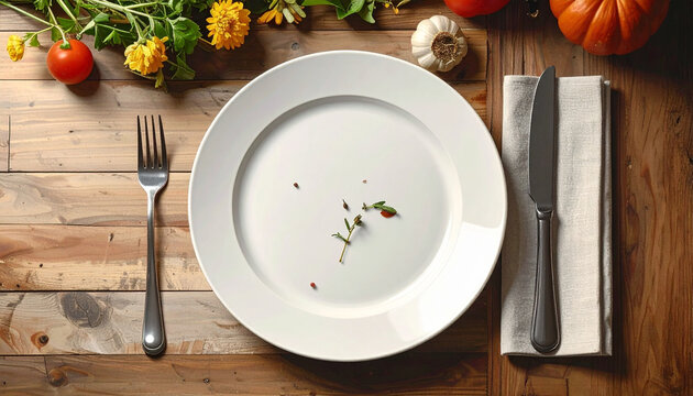 Empty plate setting