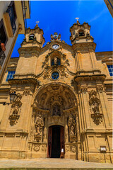 Obraz premium Ornate facade of Basilica of Saint Mary of Angelic Choir in San Sebastian, Spain