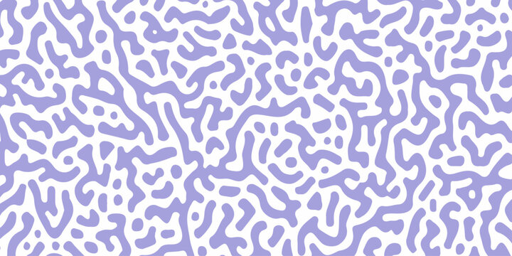 Lavender reaction diffusion seamless pattern vector graphic background with abstract organic lines and maze shapes. Natural coral, maze, or turing patterns