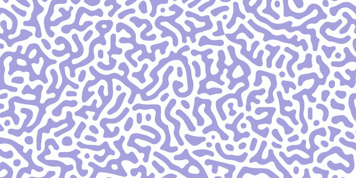 Lavender reaction diffusion seamless pattern vector graphic background with abstract organic lines and maze shapes. Natural coral, maze, or turing patterns