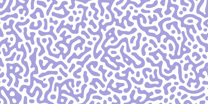 Lavender reaction diffusion seamless pattern vector graphic background with abstract organic lines and maze shapes. Natural coral, maze, or turing patterns
