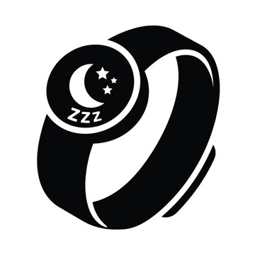 Black smartwatch with sleep tracking symbol