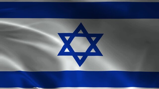 Israel flag animation with realistic fabric texture and dramatic lighting