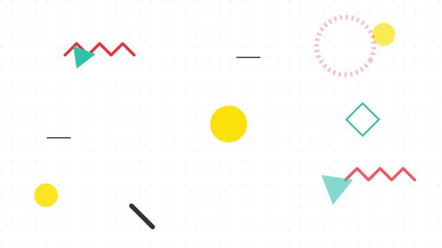 bright playful memphis design motion graphics pattern