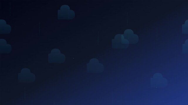 cloud computing server tech blue vector animation
