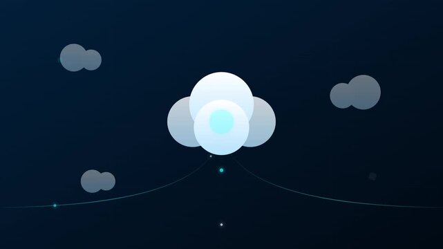 cloud computing server data storage vector animation