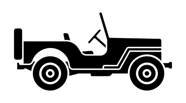 CAD design of an off-road vehicle silhouette icon for automotive engineering and transport projects
