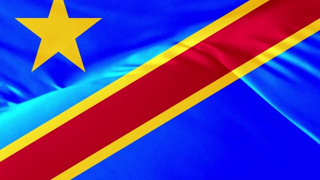 Democratic Republic of Congo Flag Waving Fabric Texture