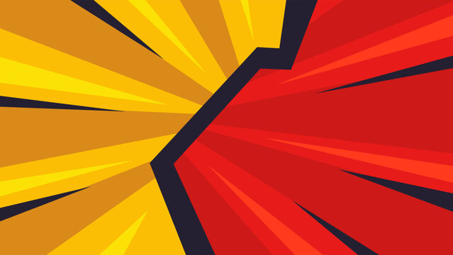 Dynamic Versus Screen with Red and Yellow Halves.